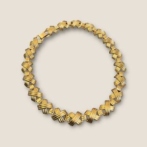 Vintage Gold-tone X Link Necklace
